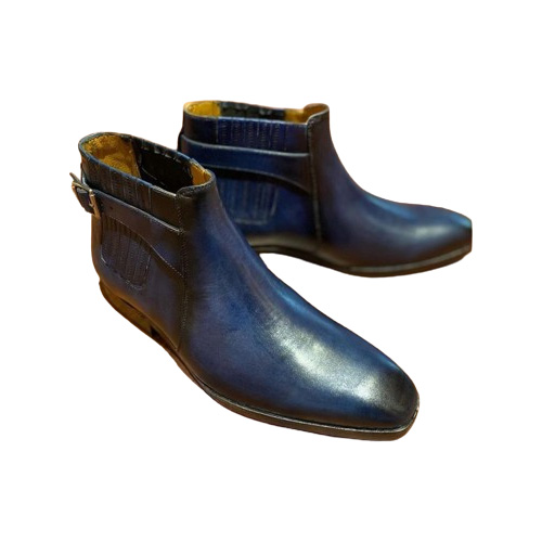 Jodhpuri Blue Patina Chalsea - Buy Handmade & Handcrafted Leather Shoes 